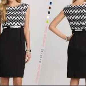 BRAND NEW CONNECTED APPAREL GEOMETRIC SLEEVELESS SHEATH DRESS